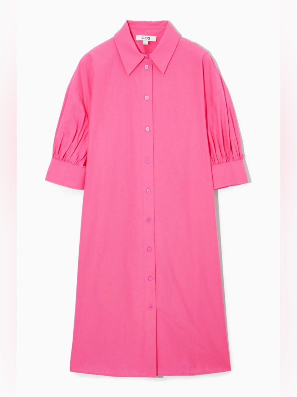 COS
GATHERED SLEEVE MINI SHIRT DRESS